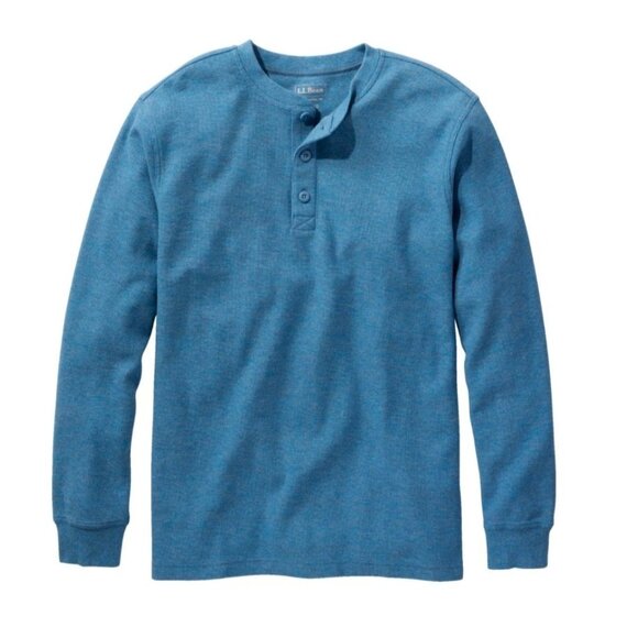 L.L.Bean Men’s Size Medium Slim Fit Mini Waffle Unshrinkable Henley Style 502225 - Picture 5 of 9